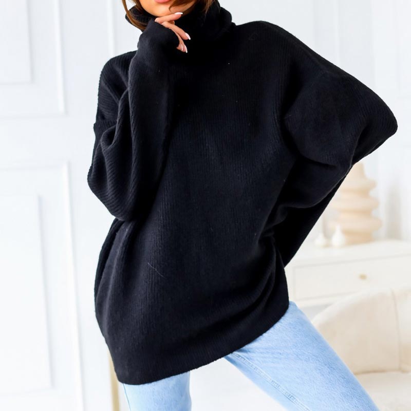 🔥What should I wear tomorrow?🔥Women’s Oversized Turtleneck Solid Color Knit Sweater