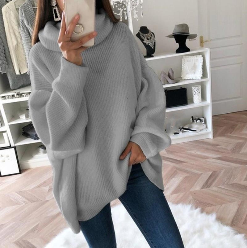 🔥What should I wear tomorrow?🔥Women’s Oversized Turtleneck Solid Color Knit Sweater