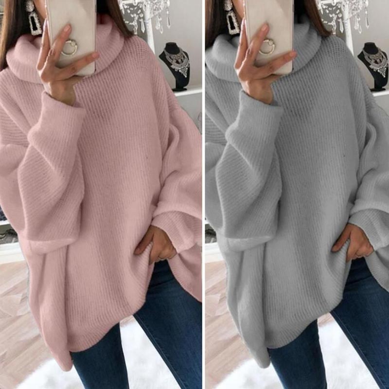🔥What should I wear tomorrow?🔥Women’s Oversized Turtleneck Solid Color Knit Sweater