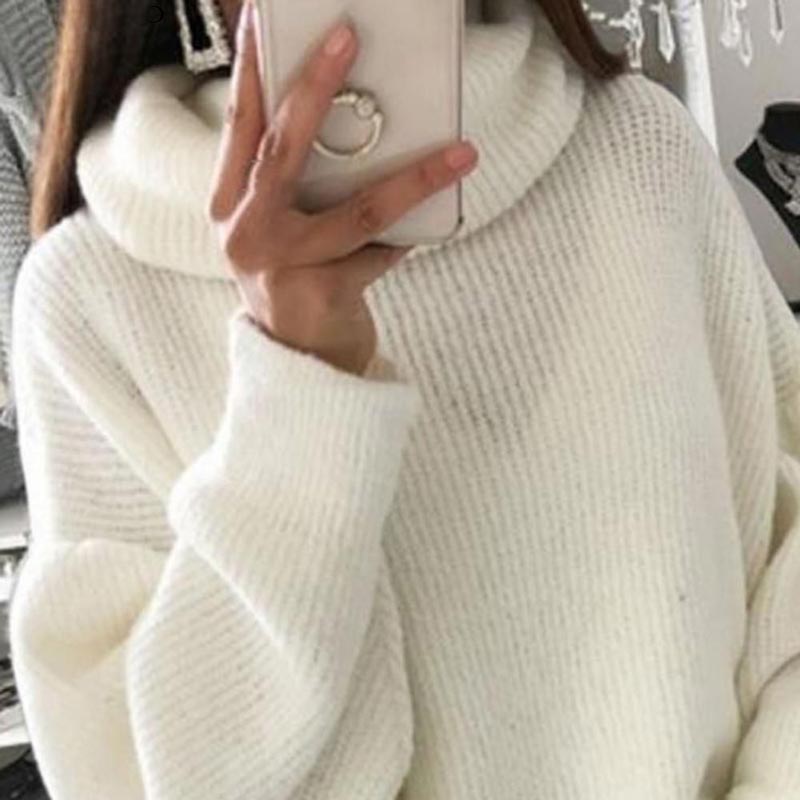 🔥What should I wear tomorrow?🔥Women’s Oversized Turtleneck Solid Color Knit Sweater