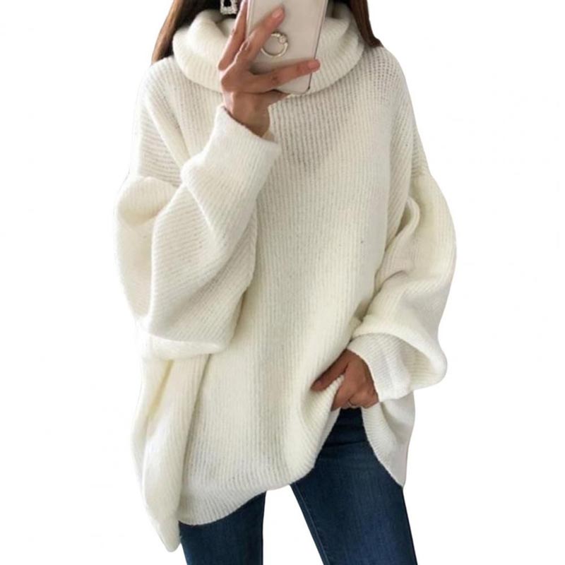 🔥What should I wear tomorrow?🔥Women’s Oversized Turtleneck Solid Color Knit Sweater