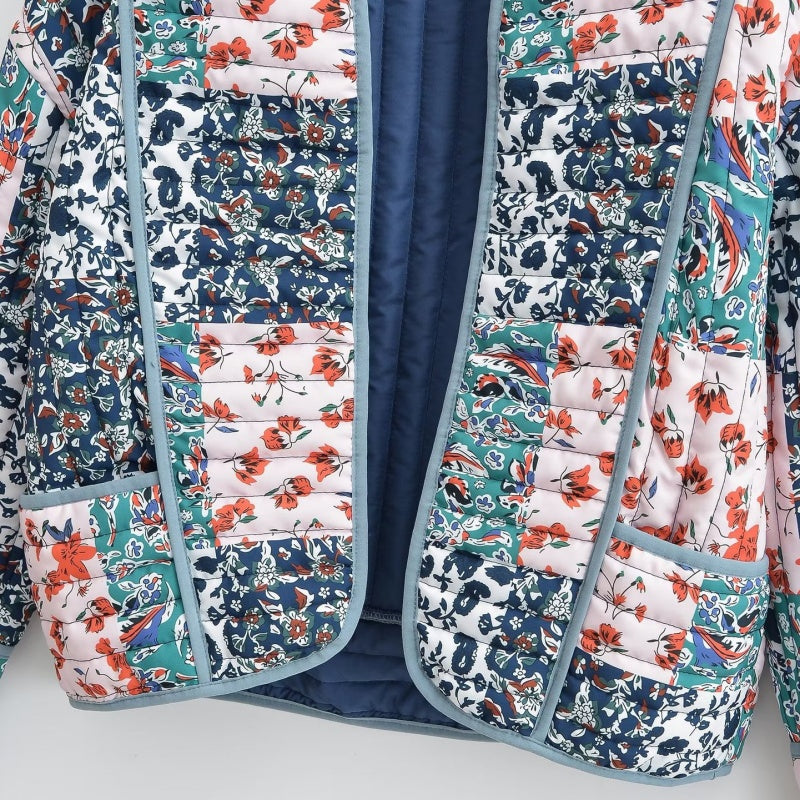 🔥🖤Black Friday Sale:40% OFF🔥Women's Trendy Casual Floral Print Quilted Jacket