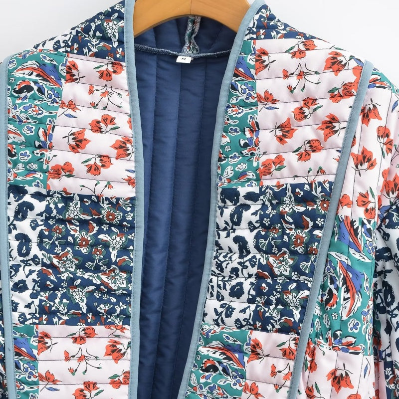 🔥🖤Black Friday Sale:40% OFF🔥Women's Trendy Casual Floral Print Quilted Jacket