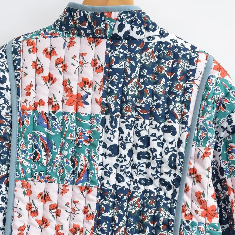 🔥🖤Black Friday Sale:40% OFF🔥Women's Trendy Casual Floral Print Quilted Jacket