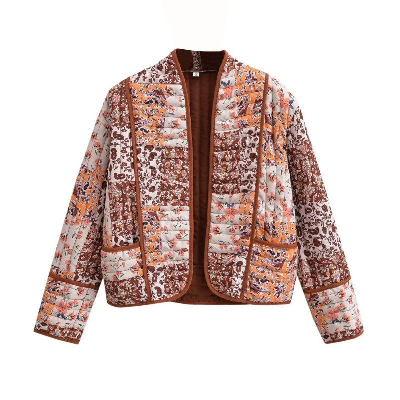 🔥🖤Black Friday Sale:40% OFF🔥Women's Trendy Casual Floral Print Quilted Jacket