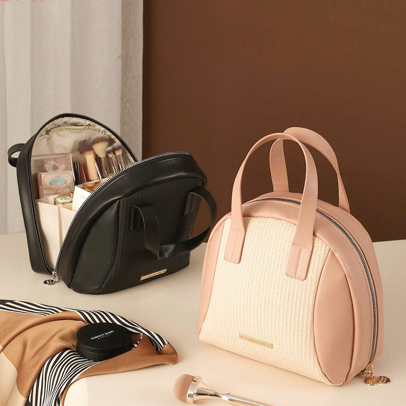 Portable Large Capacity Woven Travel Makeup Bag