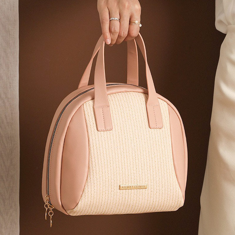 Portable Large Capacity Woven Travel Makeup Bag
