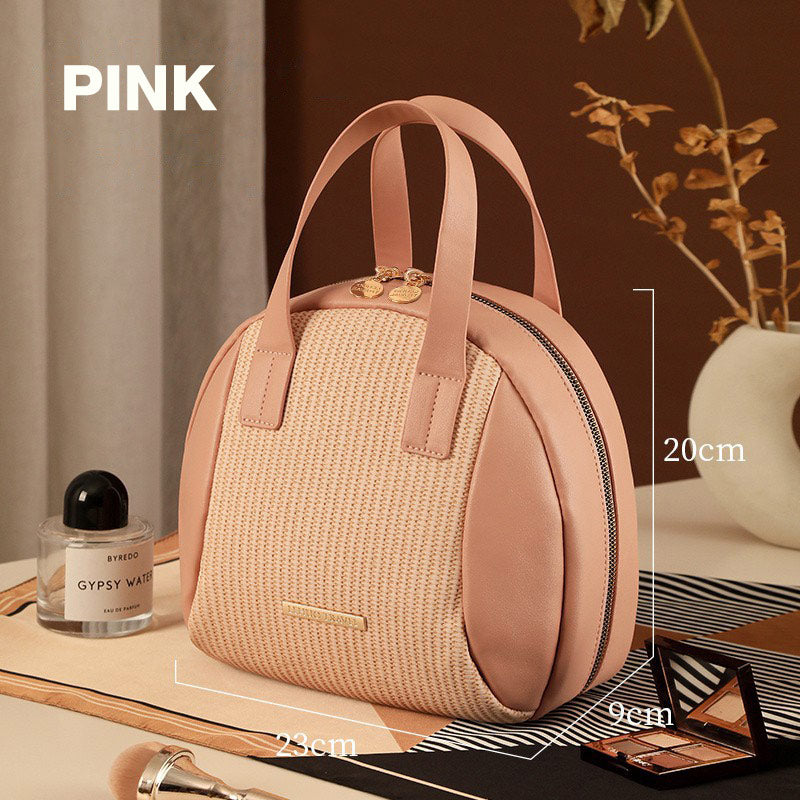 Portable Large Capacity Woven Travel Makeup Bag