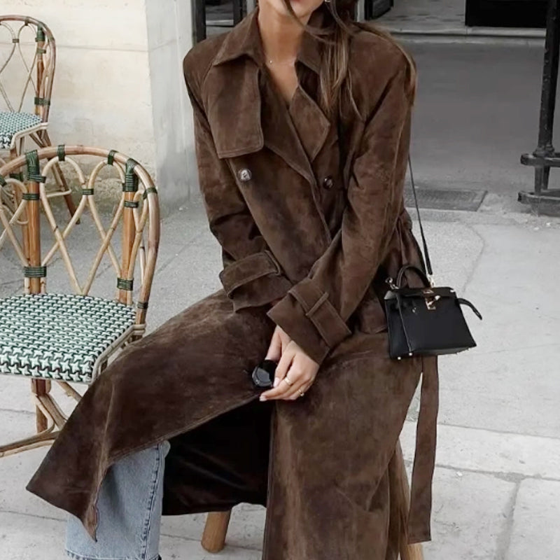 💕What should I wear tomorrow💕Women's warm and comfortable waist tied long jacket