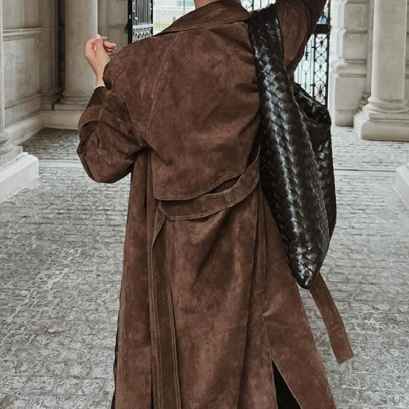 💕What should I wear tomorrow💕Women's warm and comfortable waist tied long jacket