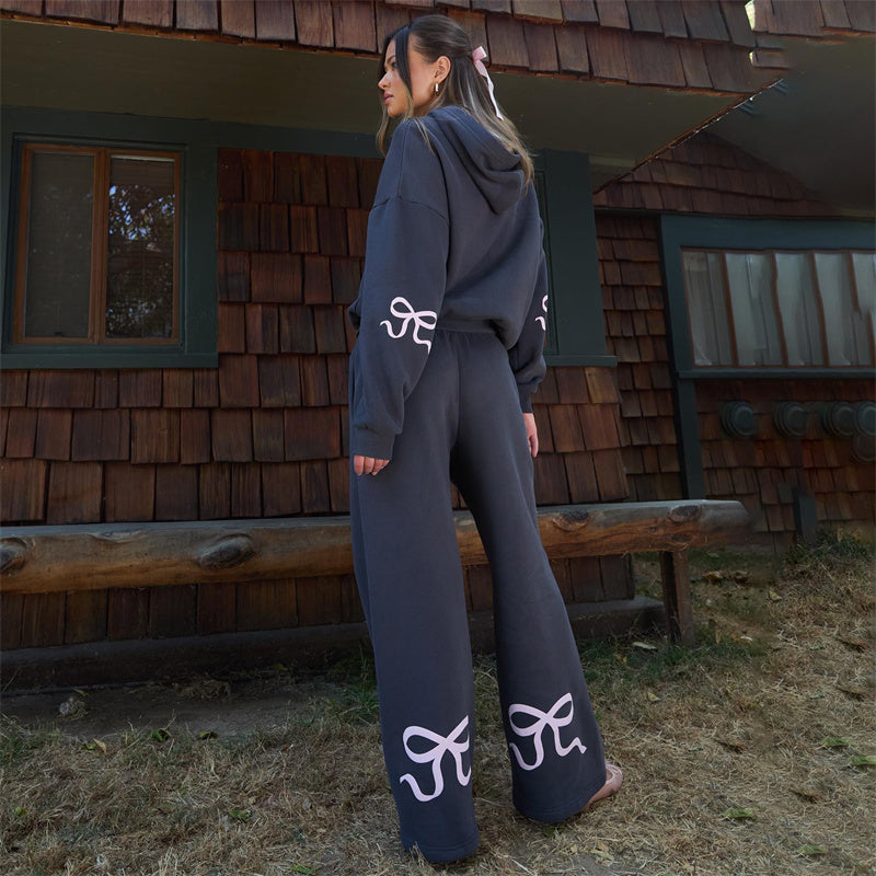 Women's Bow-Trim Hoodie Set