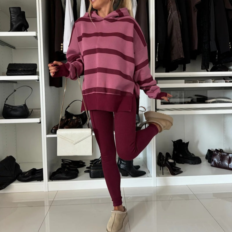 Women's oversized hoodie and leggings set, keeping you beautiful and charming in the cold!