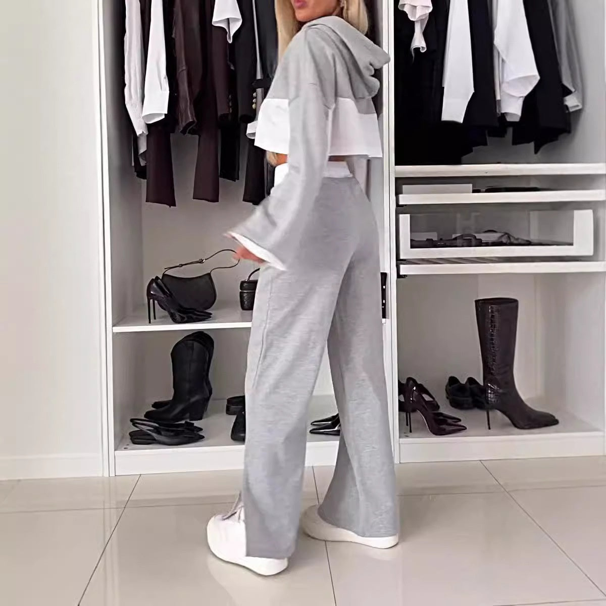 Women's Color-Block Top & Pants 2-Piece Set