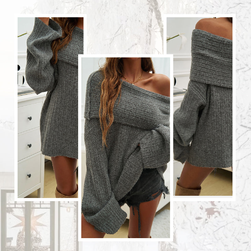 🎅What should I wear tomorrow?🎄Fashion Loose Solid Color Pullover Sweater
