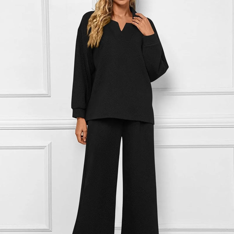 💖What should I wear tomorrow?💖Women’s 2-Piece V-Neck Lounge Set with Pockets
