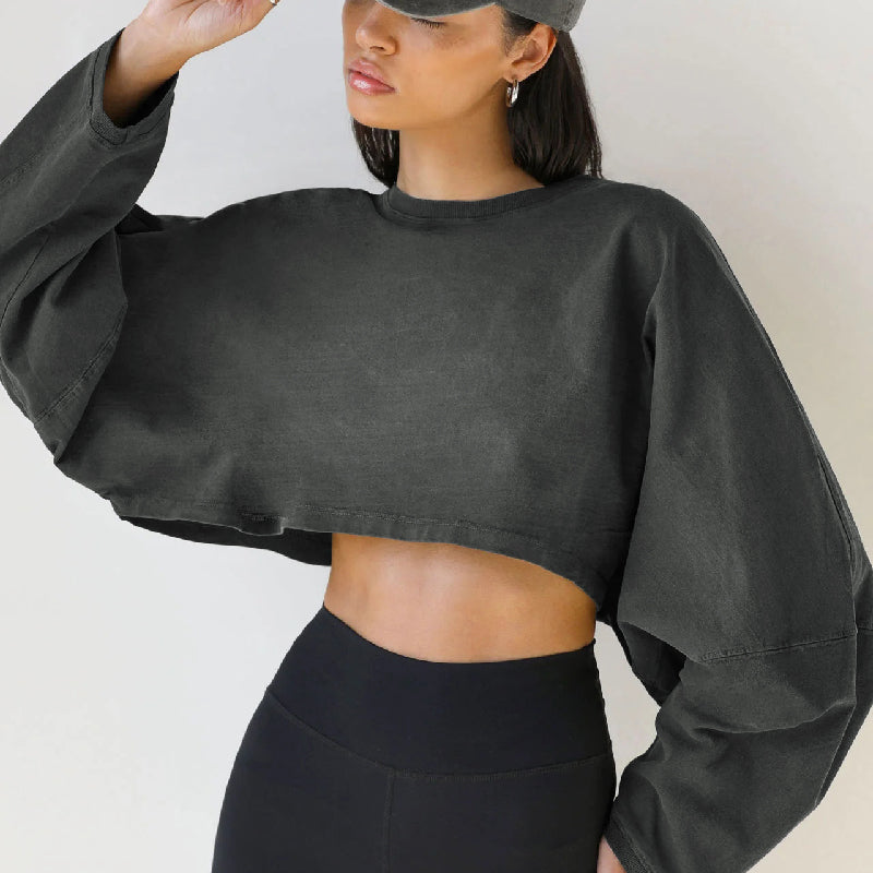 💕What should I wear tomorrow?💕Women’s Pullover Long Sleeves Crop Tops