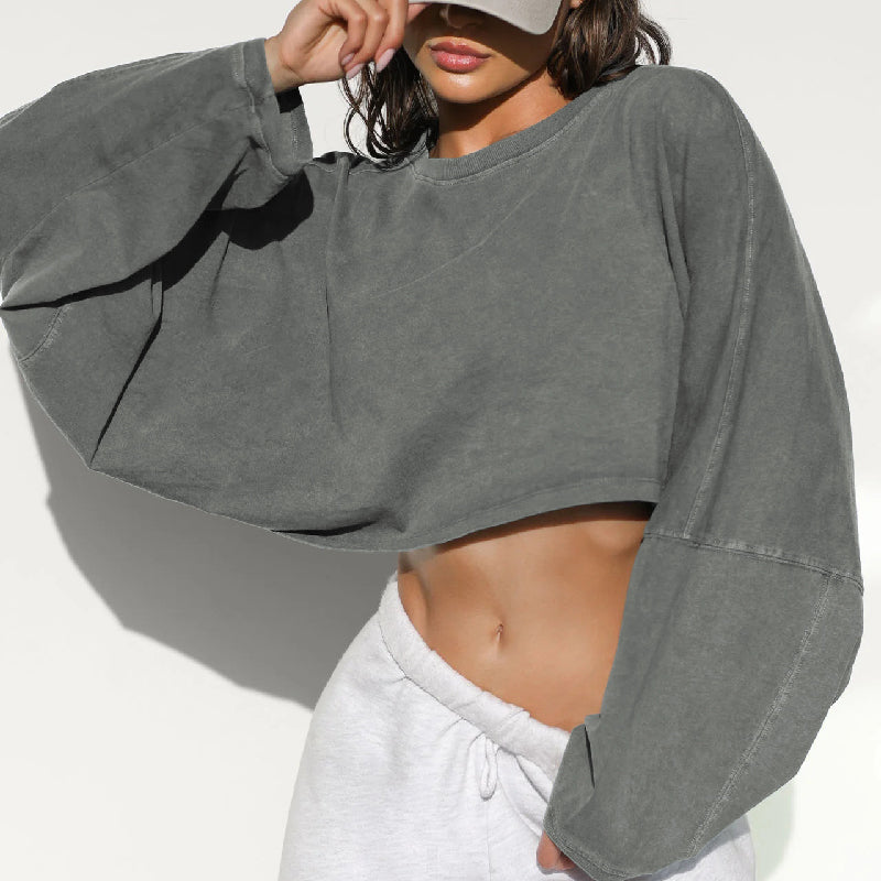 💕What should I wear tomorrow?💕Women’s Pullover Long Sleeves Crop Tops