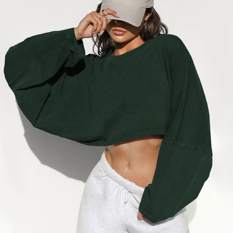 💕What should I wear tomorrow?💕Women’s Pullover Long Sleeves Crop Tops