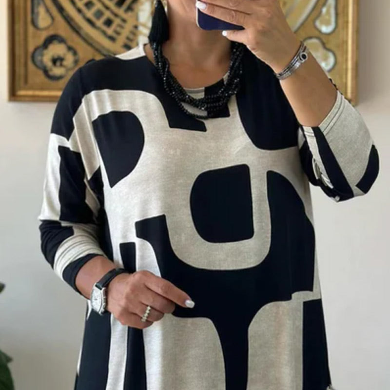 Women's Casual Printed Long Sleeve Dress