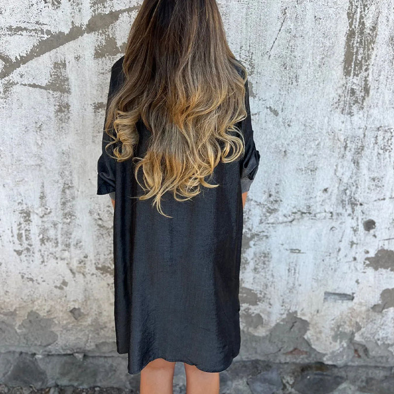 🔥What should I wear tomorrow?👗Women's Casual Denim Lapel Dress