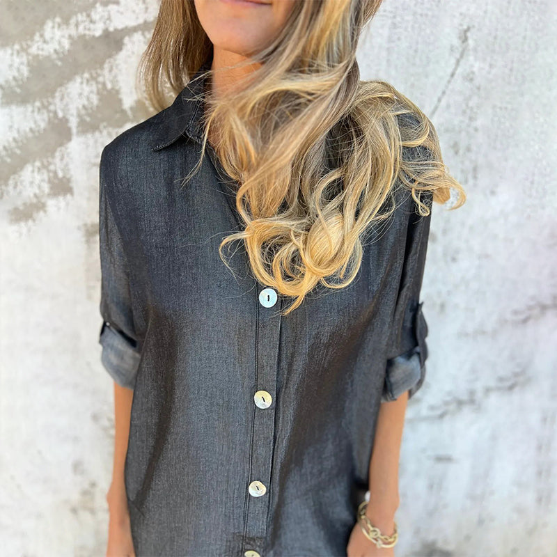 🔥What should I wear tomorrow?👗Women's Casual Denim Lapel Dress