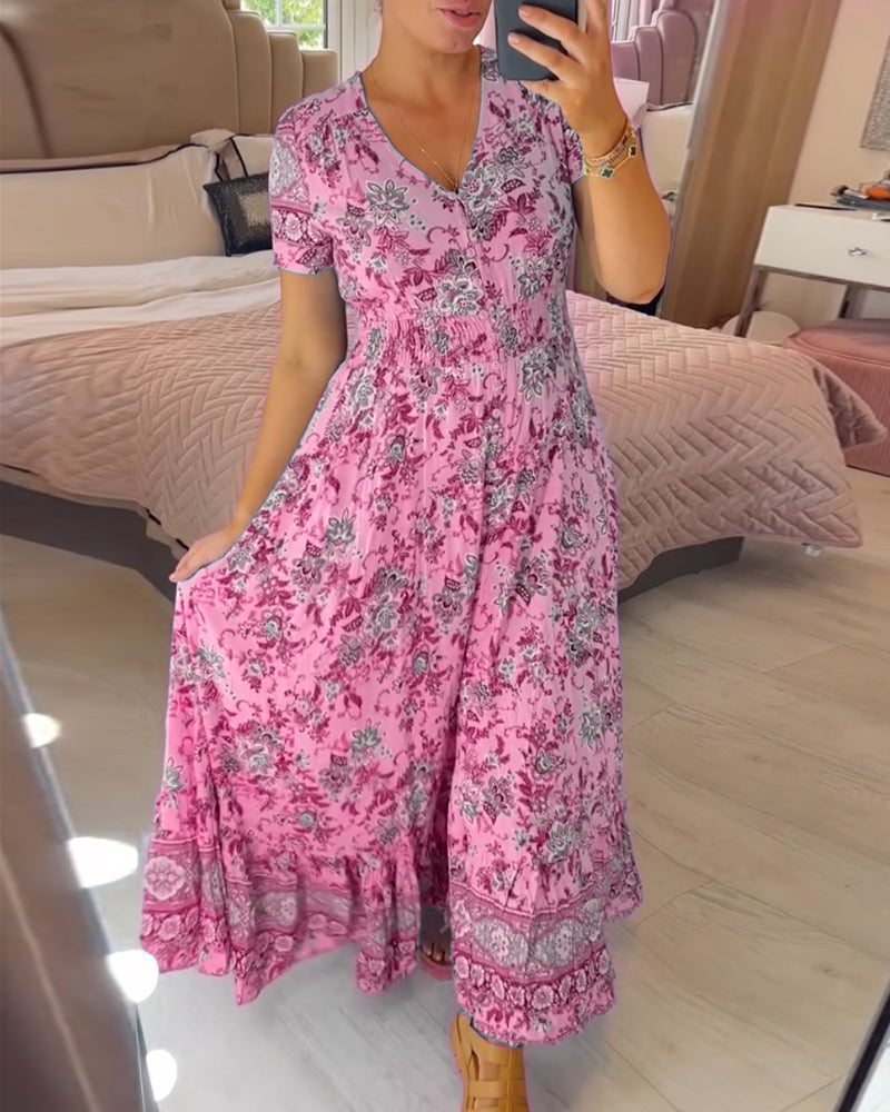 (💃What should I wear tomorrow?🔥 Free Shipping) print-cozy v-neck long-dress