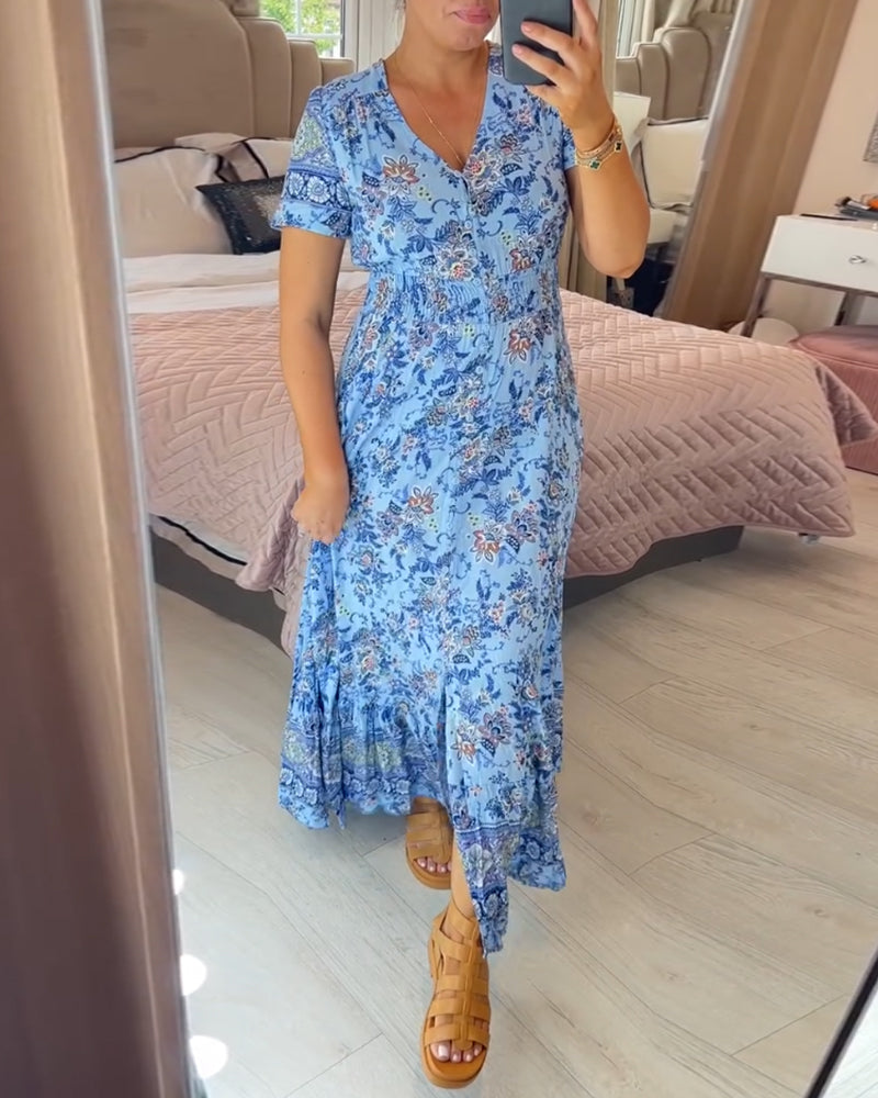 (💃What should I wear tomorrow?🔥 Free Shipping) print-cozy v-neck long-dress