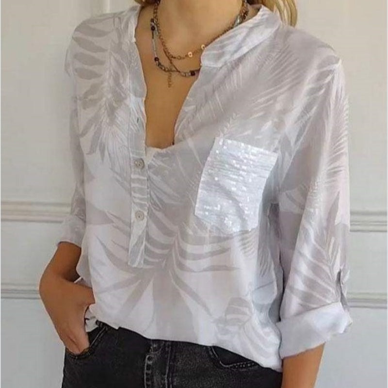 💕What should I wear tomorrow?💕Women's Fashion V-Neck Printed Top