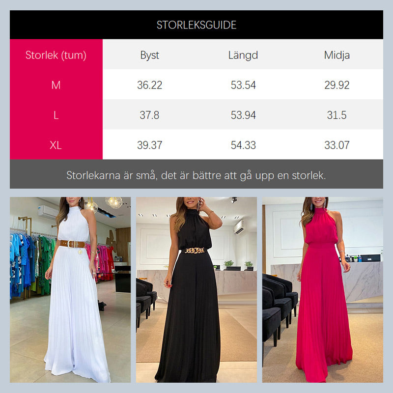 What should I wear tomorrow?💕Halterneck sleeveless sexy jumpsuit with wide legs