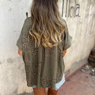 🌸What should I wear tomorrow?🔥Women’s Casual Button Down Print Shirt