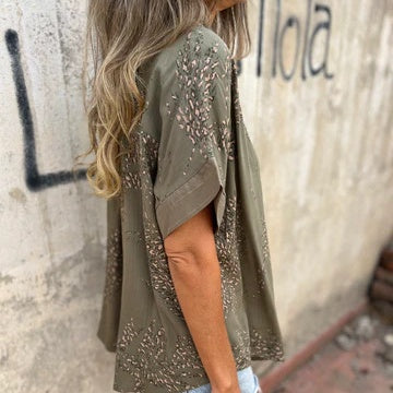🌸What should I wear tomorrow?🔥Women’s Casual Button Down Print Shirt
