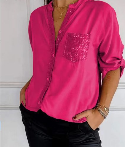 🔥What should I wear tomorrow?🔥2025 Casual patchwork top with sequins
