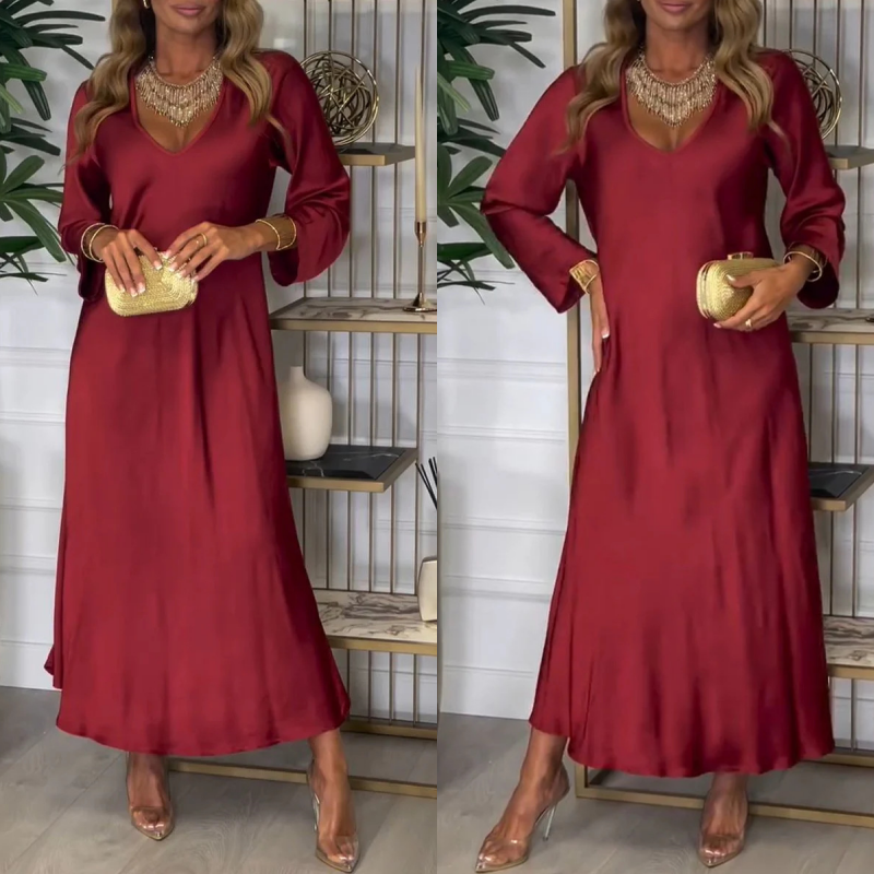 What should I wear tomorrow?Women's Elegant Glossy Maxi Dress