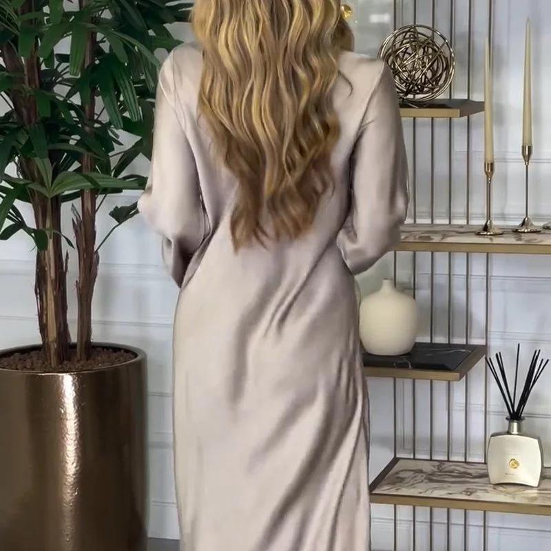What should I wear tomorrow?Women's Elegant Glossy Maxi Dress
