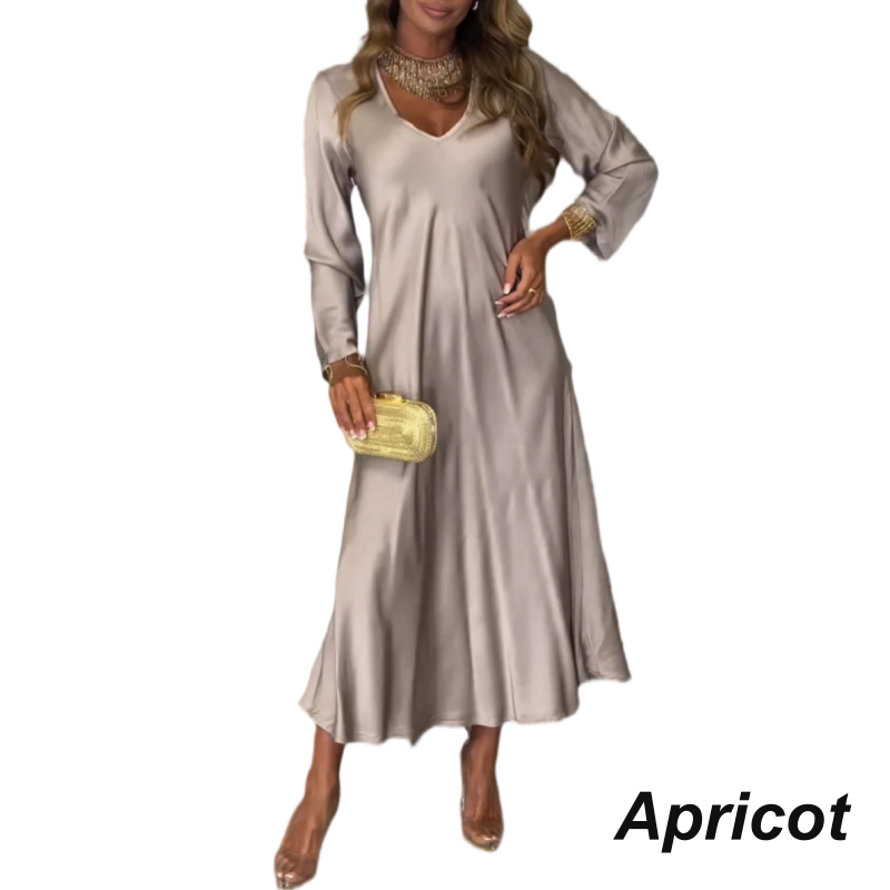 What should I wear tomorrow?Women's Elegant Glossy Maxi Dress