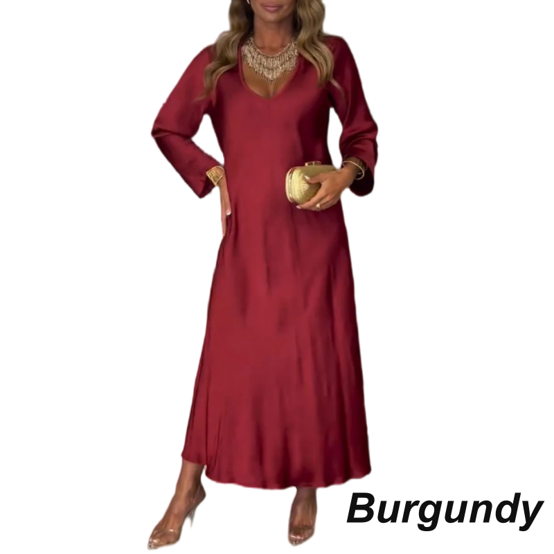 What should I wear tomorrow?Women's Elegant Glossy Maxi Dress
