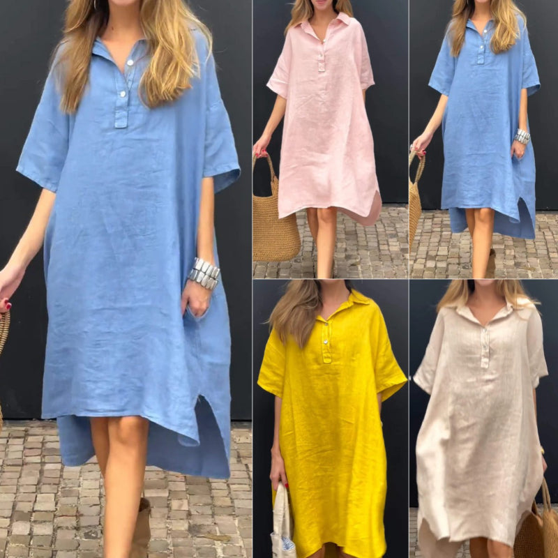 💃HOT SALE 49% OFF💃Oversized Shirt Midi Dress with Pocket