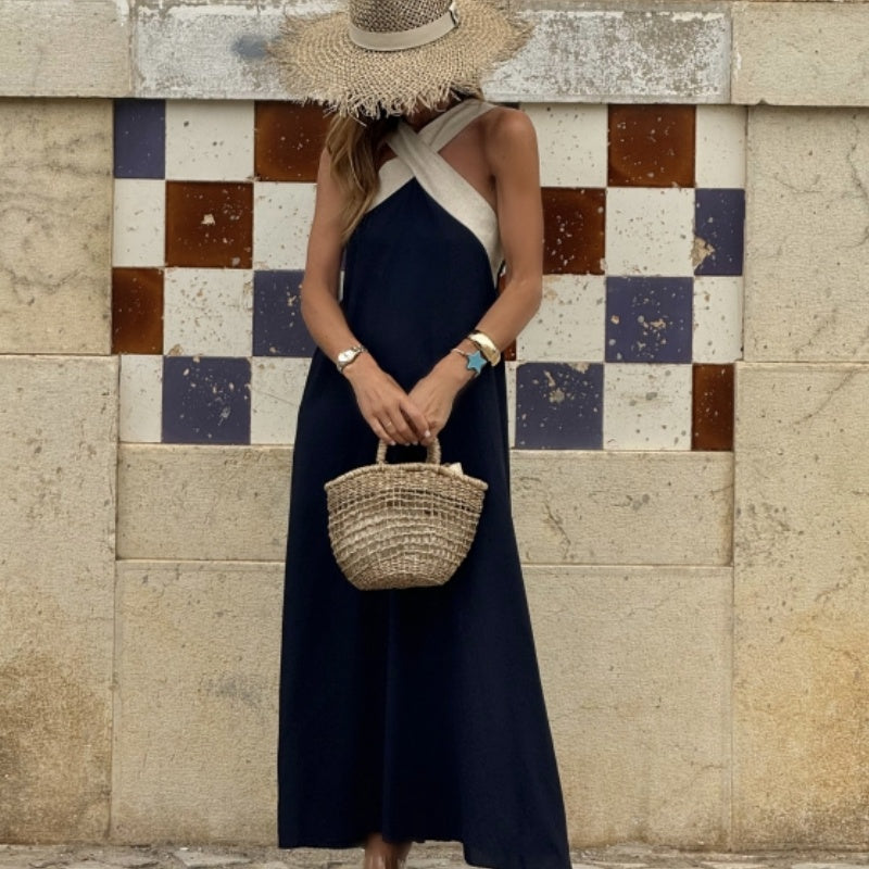 What should I wear tomorrow? 💕Women's Halter Neck Sleeveless Maxi Dress