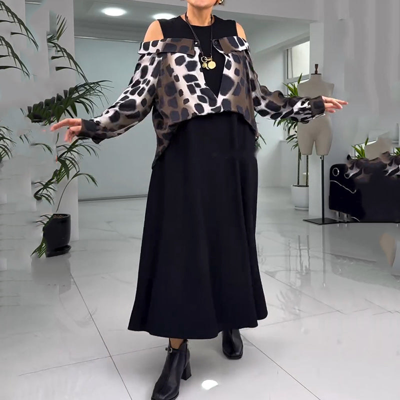 ❤ What should I wear tomorrow?❤ Women's Unique Cold Shoulder Overlay Dress
