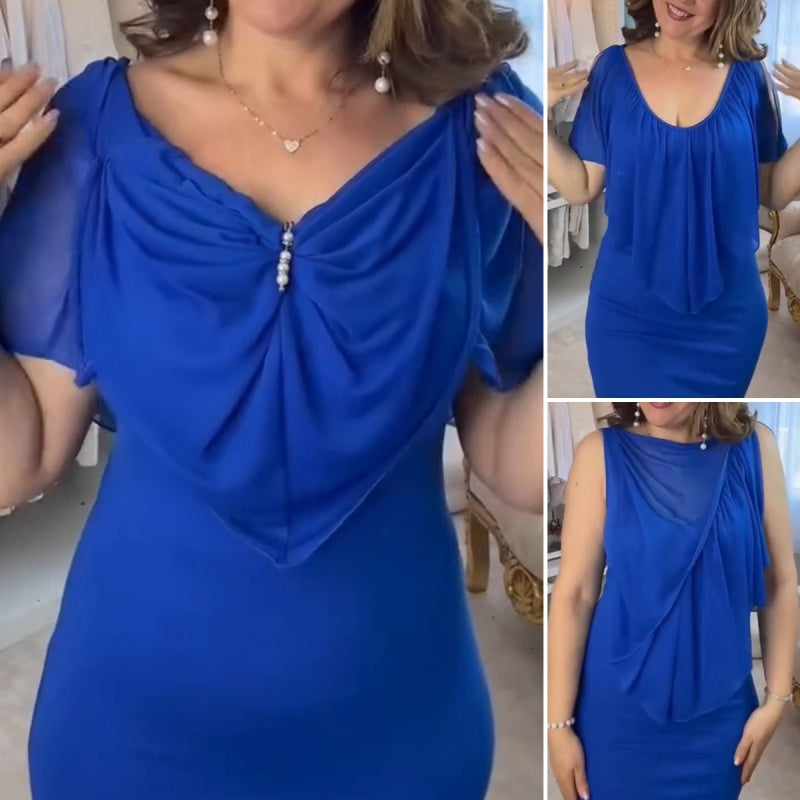 đź’™Spring Specialsđź’™ Women's Multi-Wear Solid Color Deep V-Neck Chiffon Casual Dresses