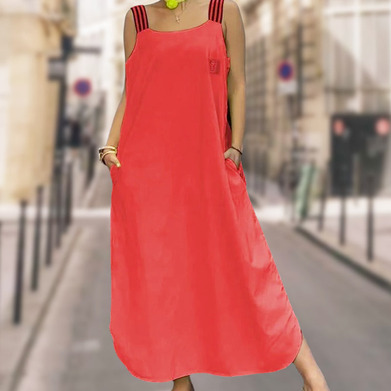 🌸🔥Mother's Day Hot Sale 60%-Wide Strap Maxi Dress with Pockets