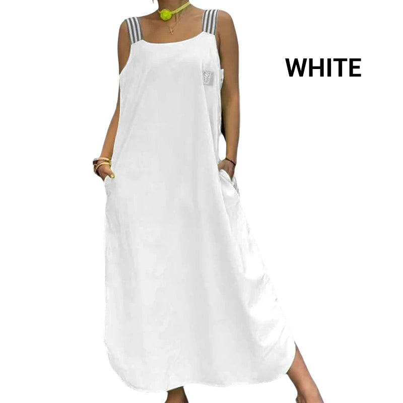 🌸🔥Mother's Day Hot Sale 60%-Wide Strap Maxi Dress with Pockets
