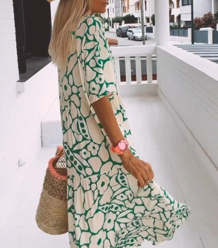 💖What should I wear tomorrow?🎁Summer new short sleeved printed dress