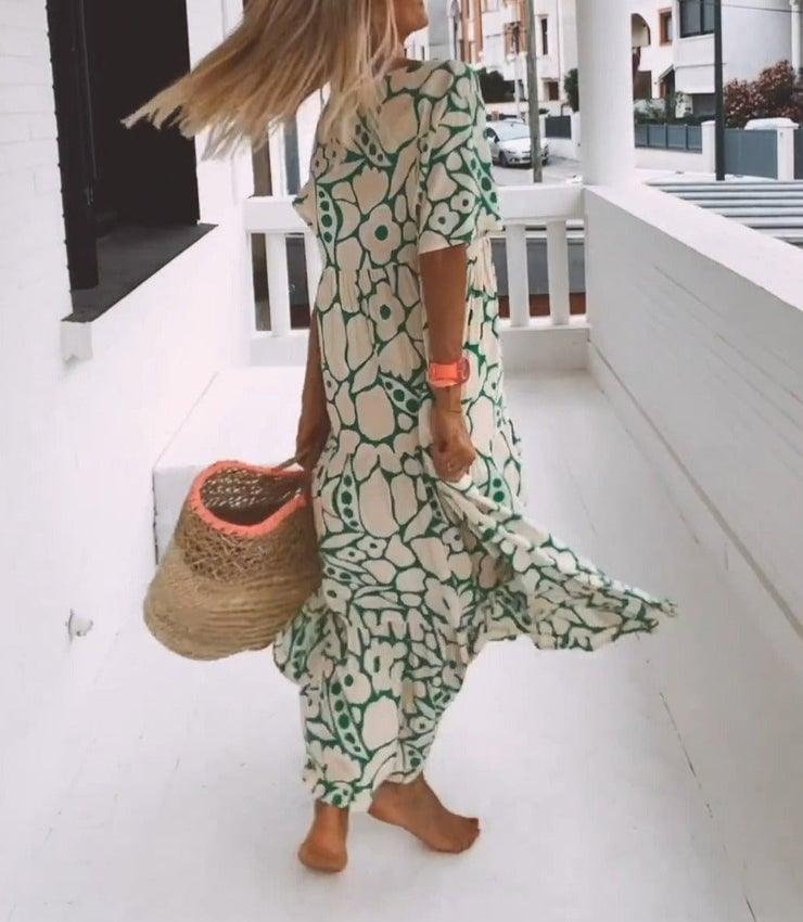💖What should I wear tomorrow?🎁Summer new short sleeved printed dress