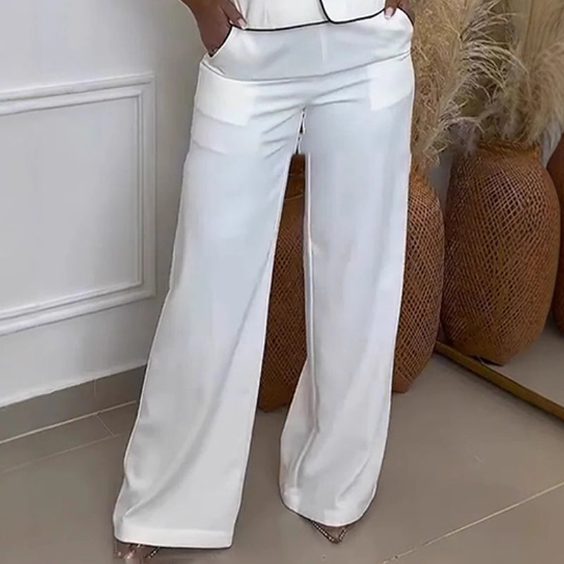 Women's One Shoulder Vest & Wide Leg Pants Set