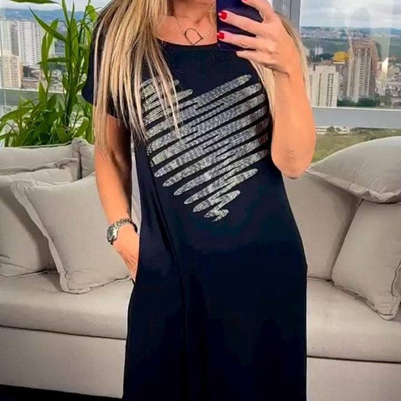 ✨Hot Sale 50% Off🌸Long T-Shirt Dress with Side Slits