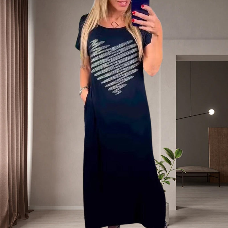 ✨Hot Sale 50% Off🌸Long T-Shirt Dress with Side Slits