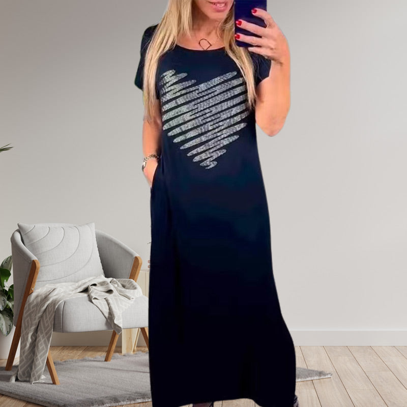 ✨Hot Sale 50% Off🌸Long T-Shirt Dress with Side Slits