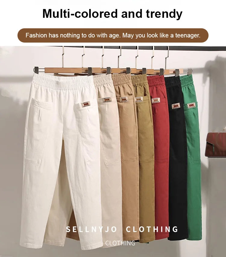 š„BUY 2 FREE SHIPPINGš„Good Gift-Women's Elastic Waist Cotton Trousers
