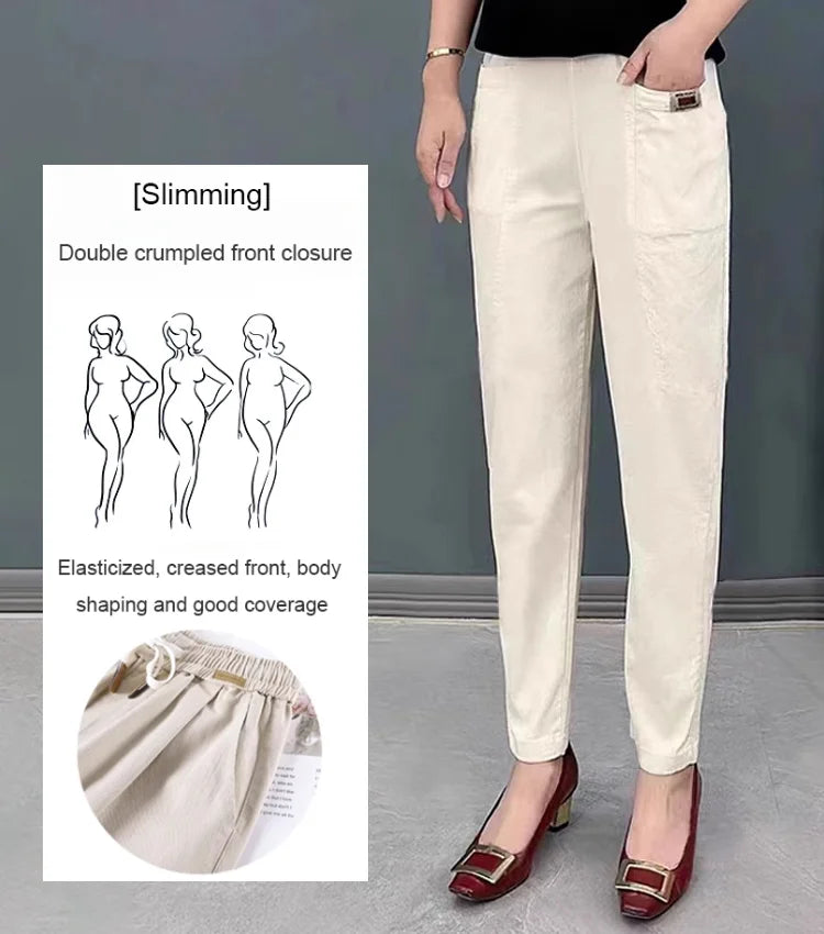 š„BUY 2 FREE SHIPPINGš„Good Gift-Women's Elastic Waist Cotton Trousers